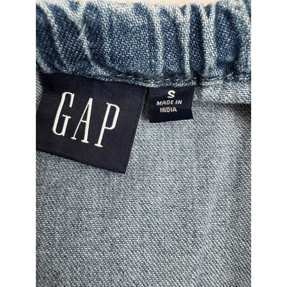 GAP NWT Denim Mini Dress Size S Tie Front Y2K 90s Classy Classic Summer Shift